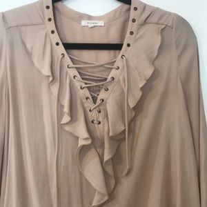Ruffle tie blouse